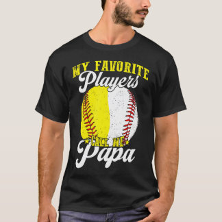 Camiseta Divertido Mi jugador favorito de béisbol softbol m
