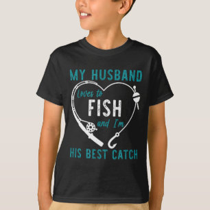 Camiseta Divertido Mi marido ama el pescado y soy su captur