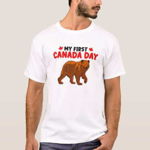 Camiseta Divertido Mi Primer Oso Del Día De Canadá Con Canc