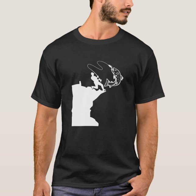 Camiseta Divertido Minnesota Pesca MN Amo Pescado (Anverso)