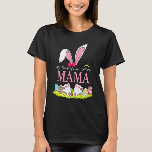Camiseta Divertido, mis conejitos favoritos me llaman Mama  (Anverso)