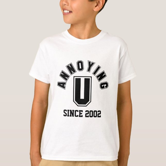 Camiseta Divertido Molestando Chico Tee, Negro (Anverso)