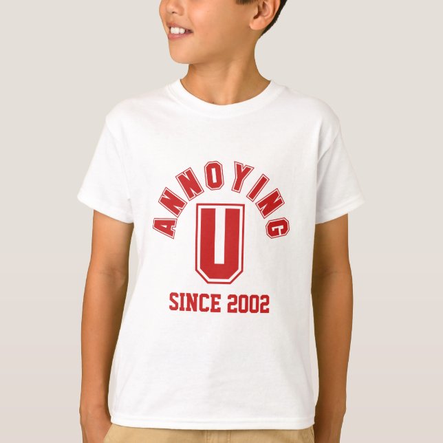 Camiseta Divertido Molestando Chico Tee, Rojo (Anverso)