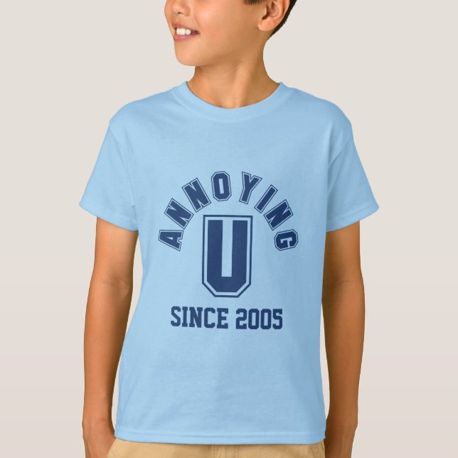 Camiseta Divertido Molesto Chica Tee, Azul (Anverso)