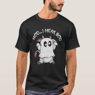 Camiseta Divertido Moo Me Refiero A Boo Ghost Cow Halloween