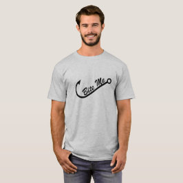 Camiseta Divertido "muérdame" con un gancho de pescados