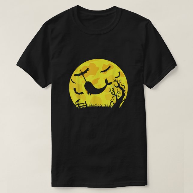Camiseta Divertido Narwhal Halloween disfraz Narwhal Amante (Diseño del anverso)