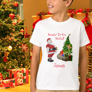 Camiseta Divertido Navidad Santa Elf Nombre de niño
