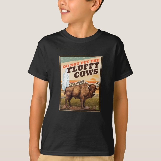 Camiseta Divertido No Mascota A Los Fluffy Vacas Bison Love (Anverso)