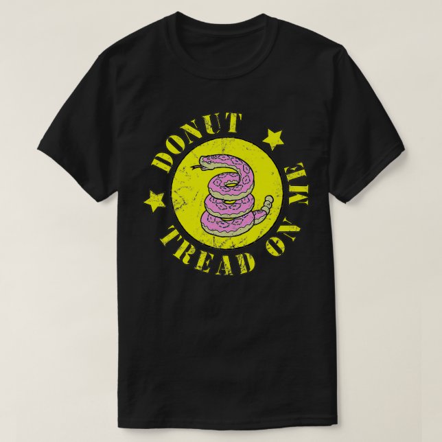 Camiseta Divertido no me toquen serpiente donut y bandera d (Diseño del anverso)