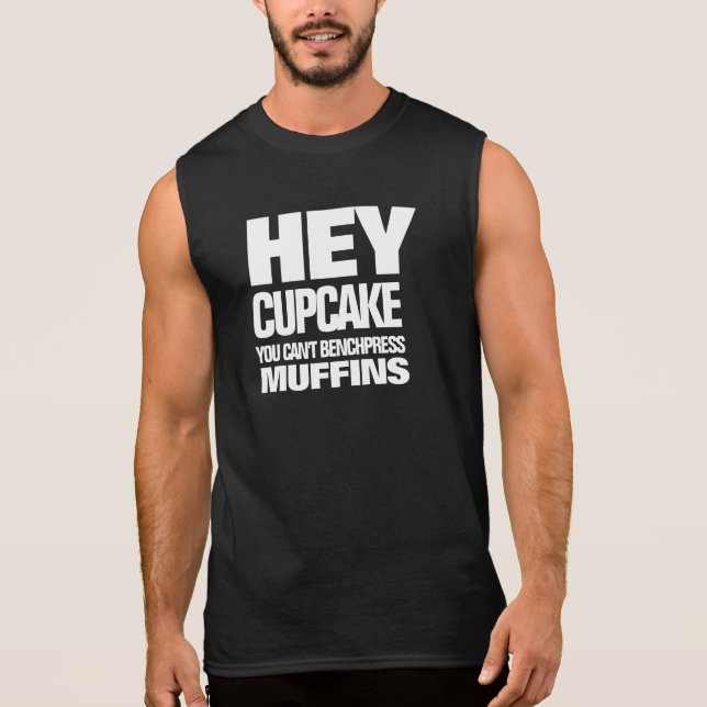 Camiseta Divertido, no se puede Benchpress Muffins (Anverso)