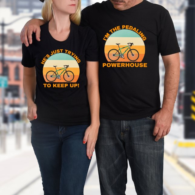 Camiseta Divertido nombre personalizado Pareja ciclismo (Subido por el creador)