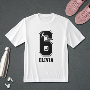 Camiseta Divertido Número 6 Pareja Corriendo Nombre Persona
