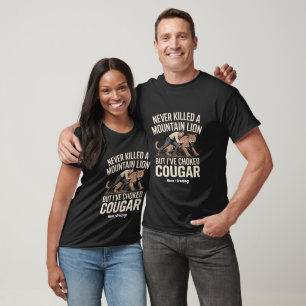 Camiseta Divertido nunca mató a un león de montaña pero asf