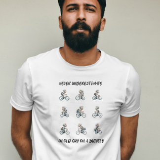 Camiseta Divertido Nunca subestimes a un viejo en una bicic