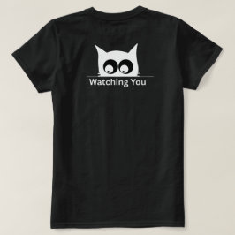Camiseta Divertido Observándote Gato Lindo Minimalista