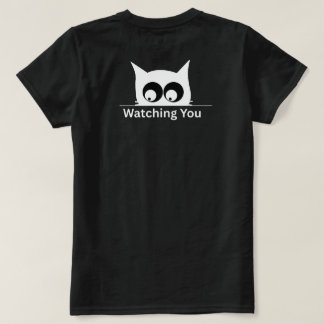 Camiseta Divertido Observándote Gato Lindo Minimalista
