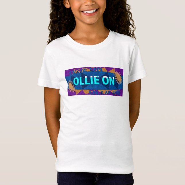 Camiseta Divertido "Ollie On" Chicas Skateboard T-Shirt (Anverso)