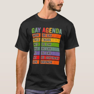 Camiseta Divertido orgullo gay arcoiris en la agenda gay
