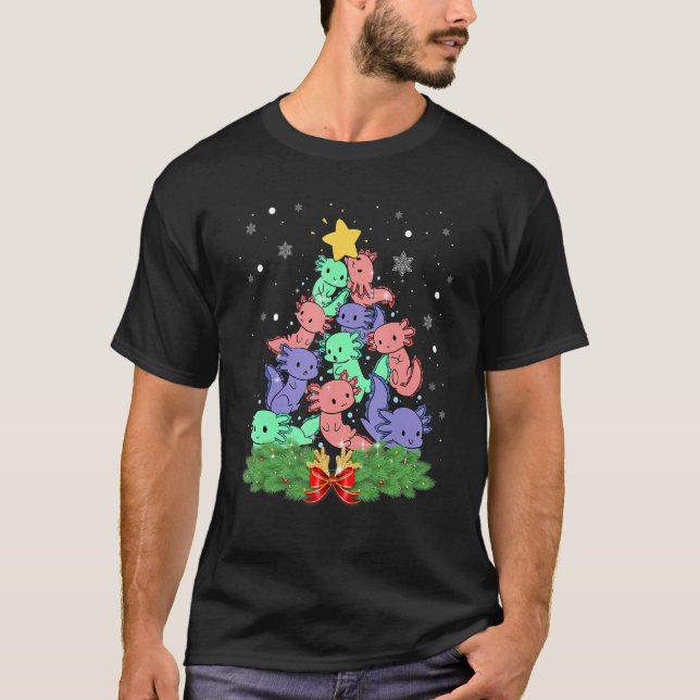 Camiseta Divertido Orgullo no binario y género Axolotl Pile (Anverso)