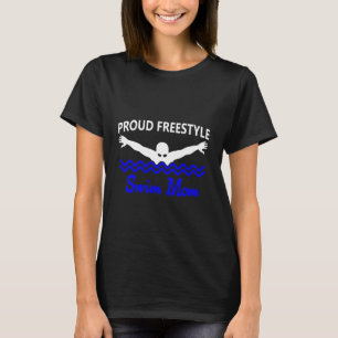 Camiseta Divertido Orgulloso Freestyle Natación Mamá apoyo 