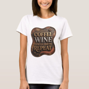 Camiseta Divertido Oro CAFÉ VINO ESPRESSO MARTINI REPETICIÓ