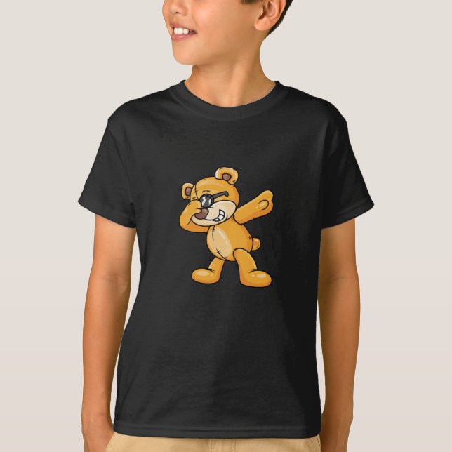 Camiseta Divertido oso Dabbing Dab-Dance Personalizado Anim (Anverso)