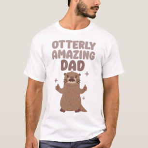Camiseta Divertido Otter Con Mustache, Un Papá Alarmante.