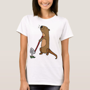 Camiseta Divertido Otter Sea Jugando Golf