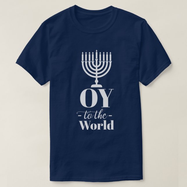 Camiseta Divertido OY AL MUNDO Hanukkah (Diseño del anverso)