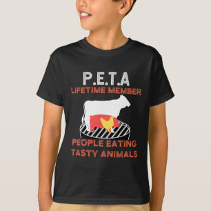 Camiseta Divertido P.e.t.a Gente comiendo animales desagrad