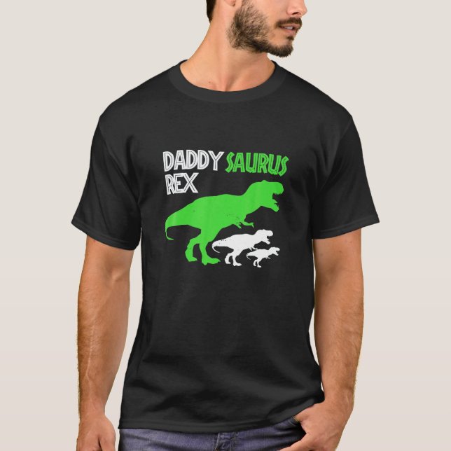 Camiseta Divertido Padre Día Daddysaurus Rex Papi Dinosauri (Anverso)