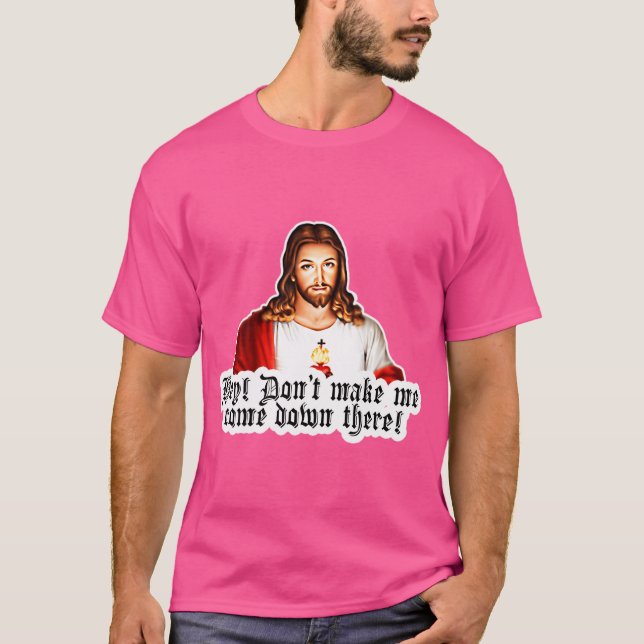 Camiseta Divertido padre enojado Jesús Meme arte digital (Anverso)