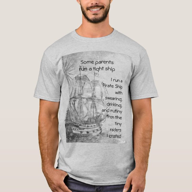Camiseta Divertido Padres Cita Pirata Barco Pirata (Anverso)