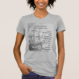 Camiseta Divertido Padres Cita Pirata Barco Pirata  