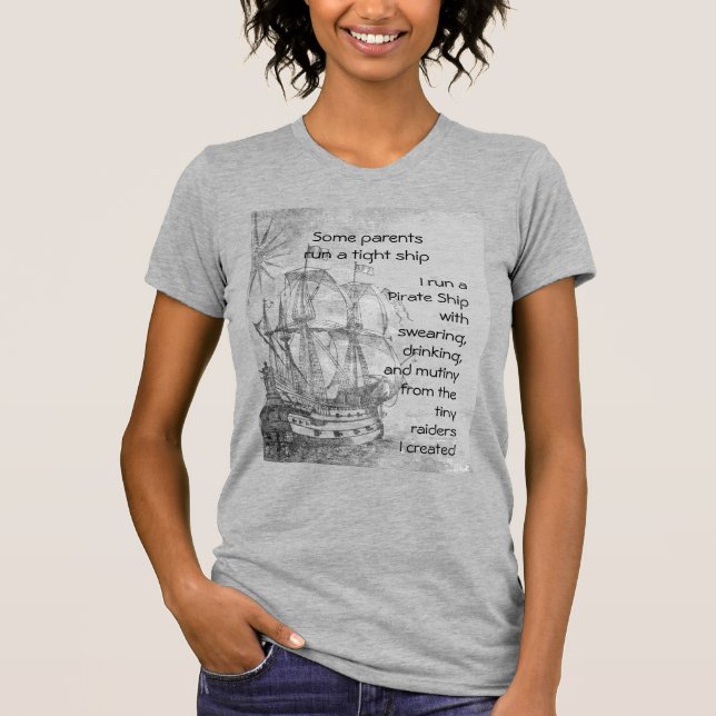 Camiseta Divertido Padres Cita Pirata Barco Pirata (Anverso)