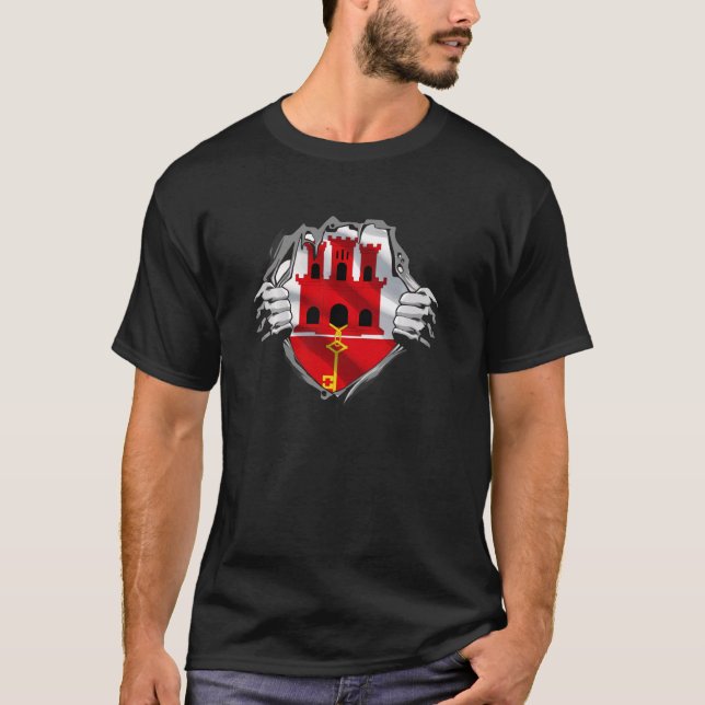 Camiseta Divertido país con bandera de Gibraltar, Europa, q (Anverso)