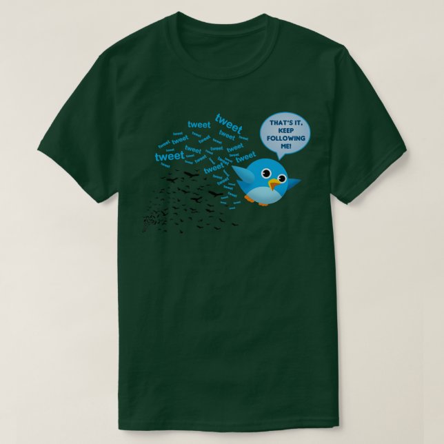 Camiseta Divertido pájaro parodia a los medios sociales (Diseño del anverso)