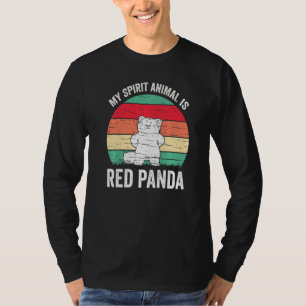 Camiseta Divertido Panda Rojo Tendencia Mi Animal Espiritua