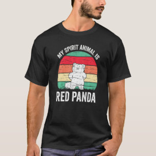 Camiseta Divertido Panda Rojo Tendencia Mi Animal Espiritua