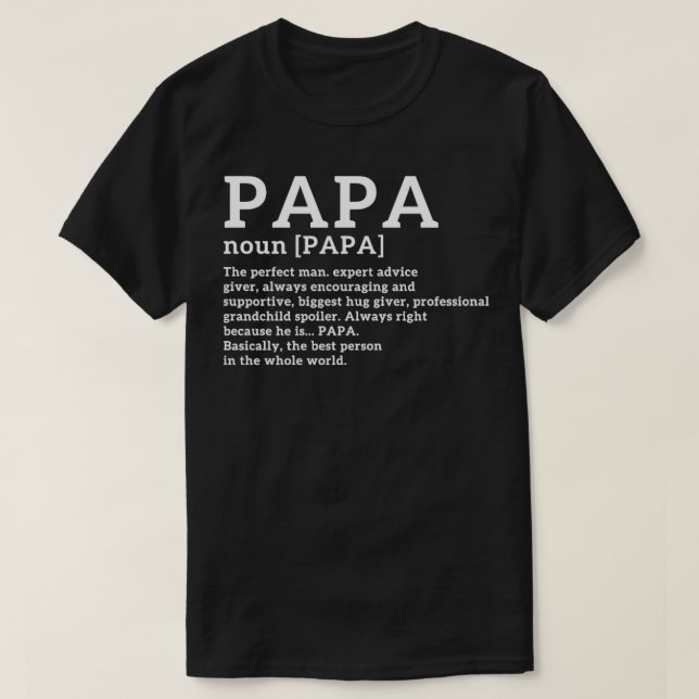 Camiseta Divertido papá de definición (Diseño del anverso)