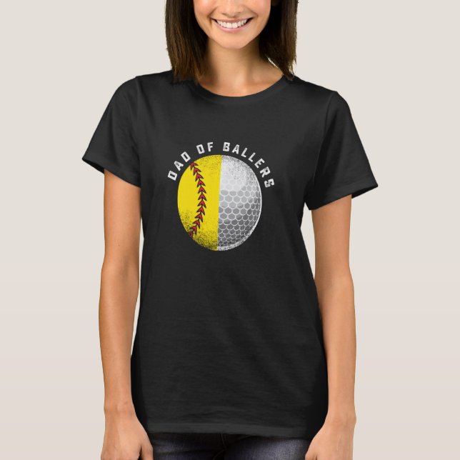 Camiseta Divertido papá de Son Daughter Kids Golf Softball  (Anverso)