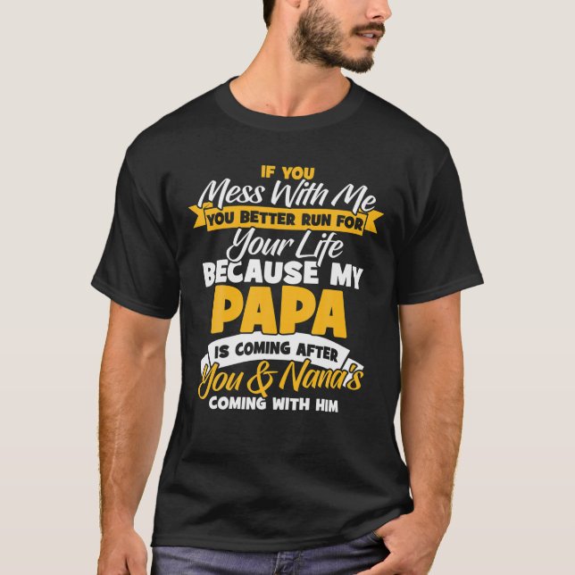 Camiseta Divertido Papá Y Nana Si Te Entretienes Conmigo Mi (Anverso)