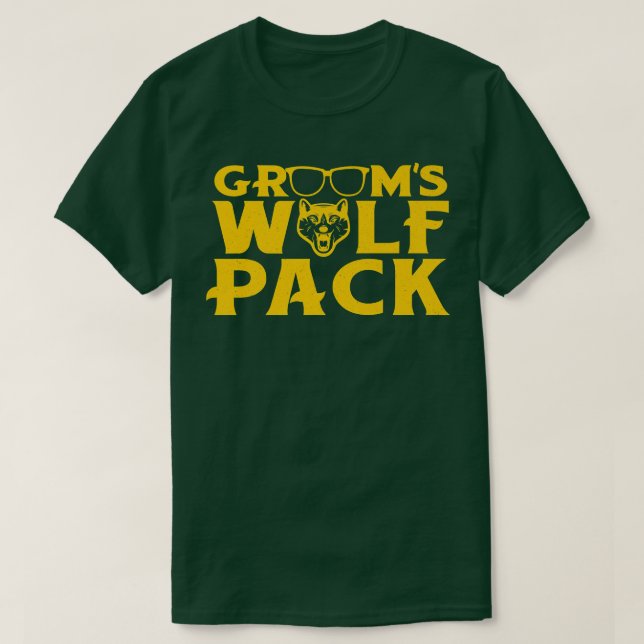 Camiseta Divertido partido de solteros grooms Wolfpack Wedd (Diseño del anverso)
