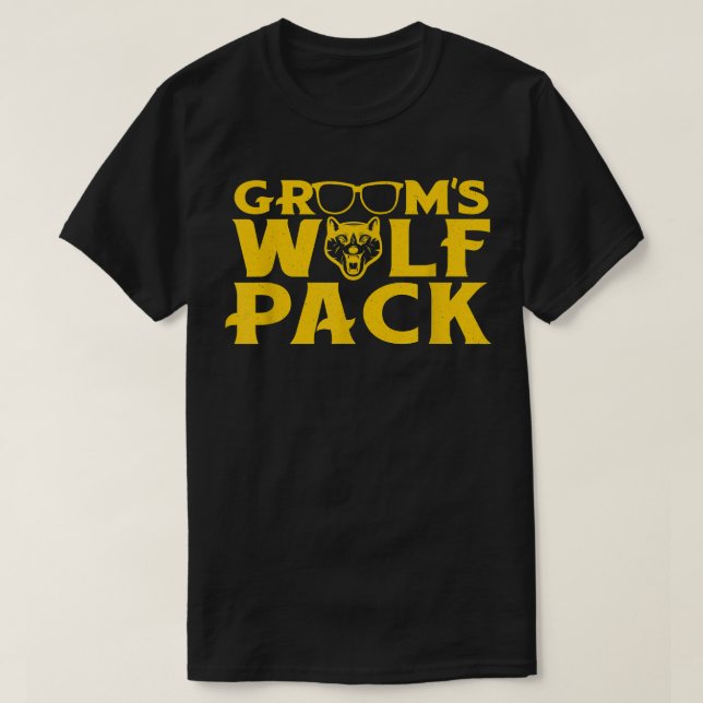 Camiseta Divertido partido de solteros grooms Wolfpack Wedd (Diseño del anverso)