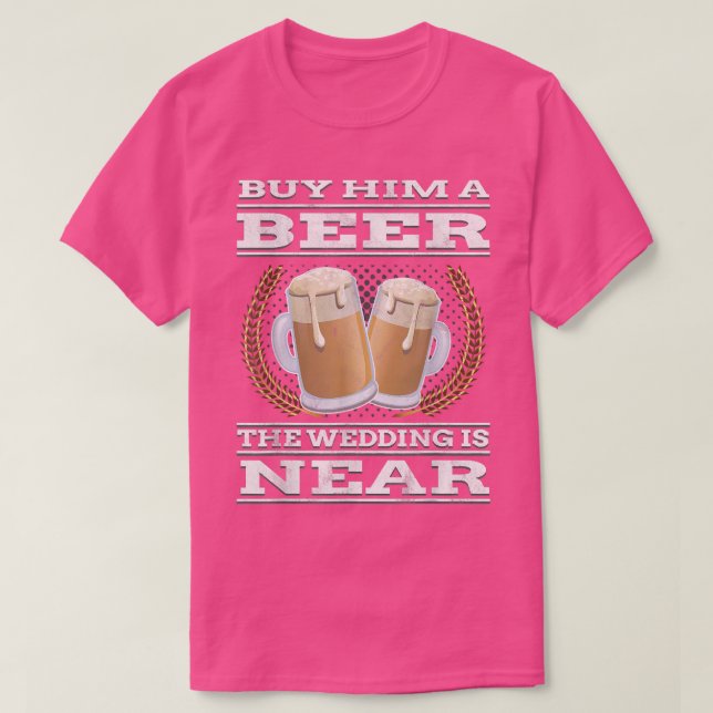 Camiseta Divertido partido de solterosCompra una cerveza bo (Diseño del anverso)