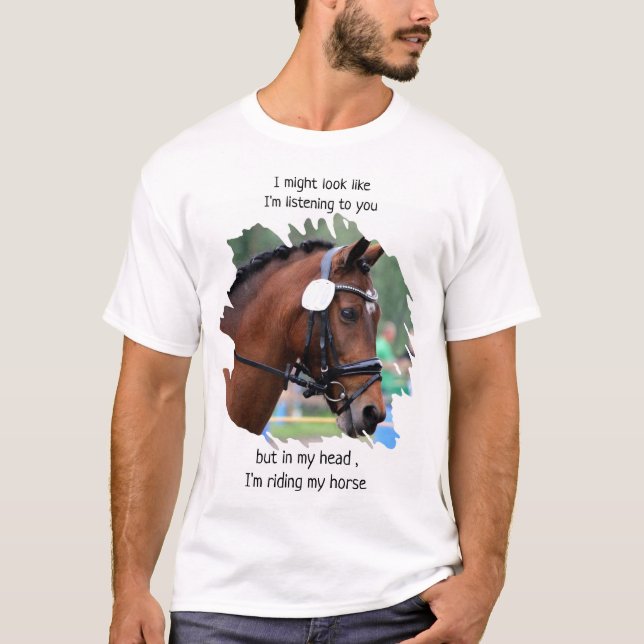 Camiseta Divertido paseo a caballo - Caballo de fotos ecues (Anverso)