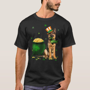 Camiseta Divertido pastor alemán St Patricks Day Irish Luck