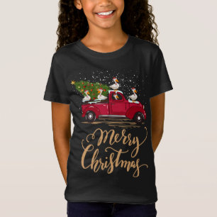 Camiseta Divertido pato conduciendo árbol de Navidad camion