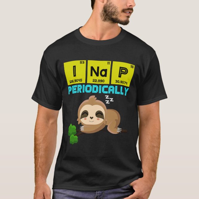Camiseta Divertido perezoso de la tabla periódica de Sloth (Anverso)